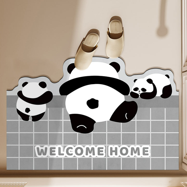 Cartoon Cat-Themed Bath Mat