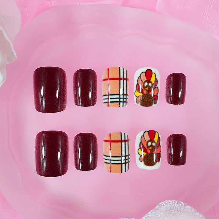 Artificial nail set with festive Thanksgiving motif Kalsten
