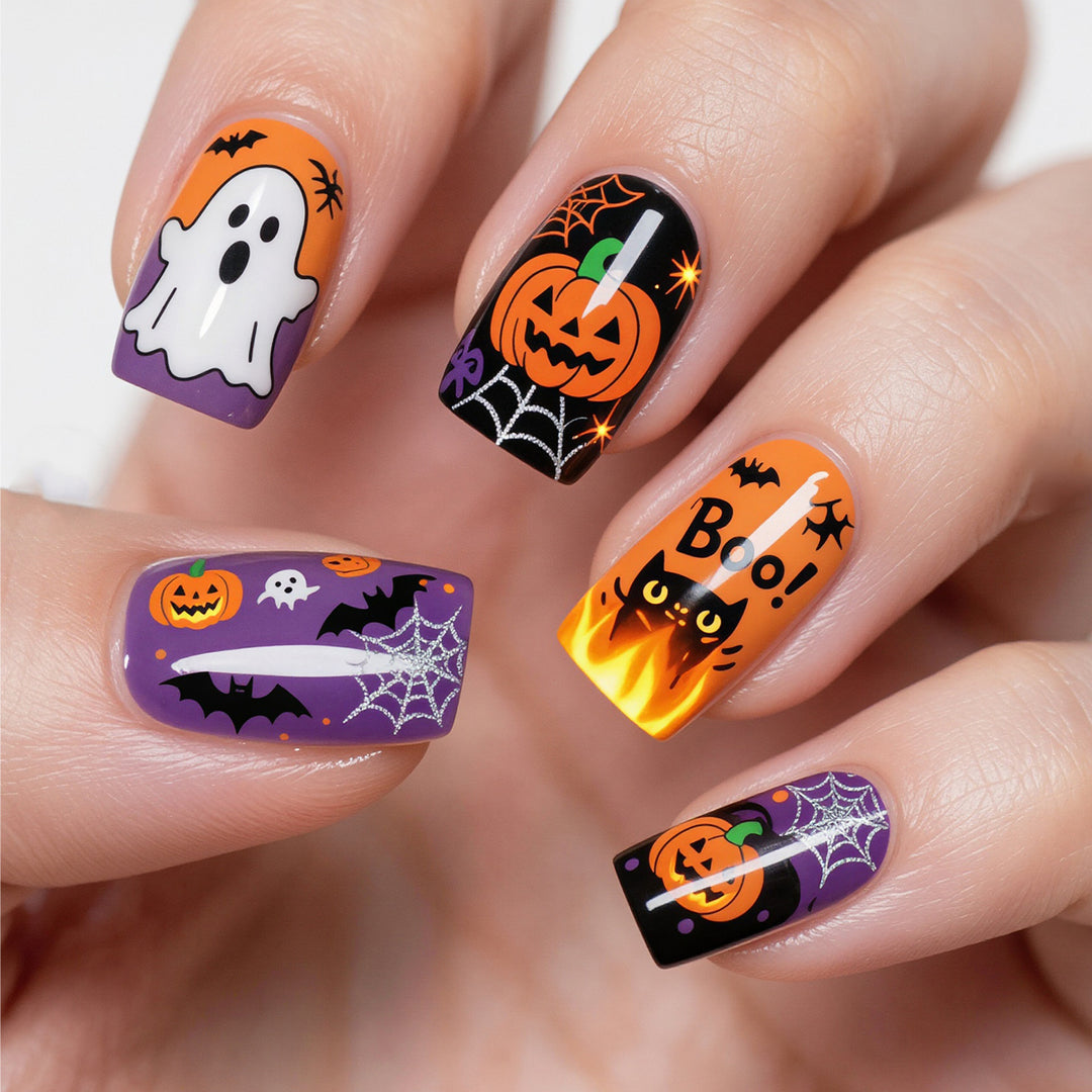 Halloween-Themed Decorative Press-On Nail Art Kalsten
