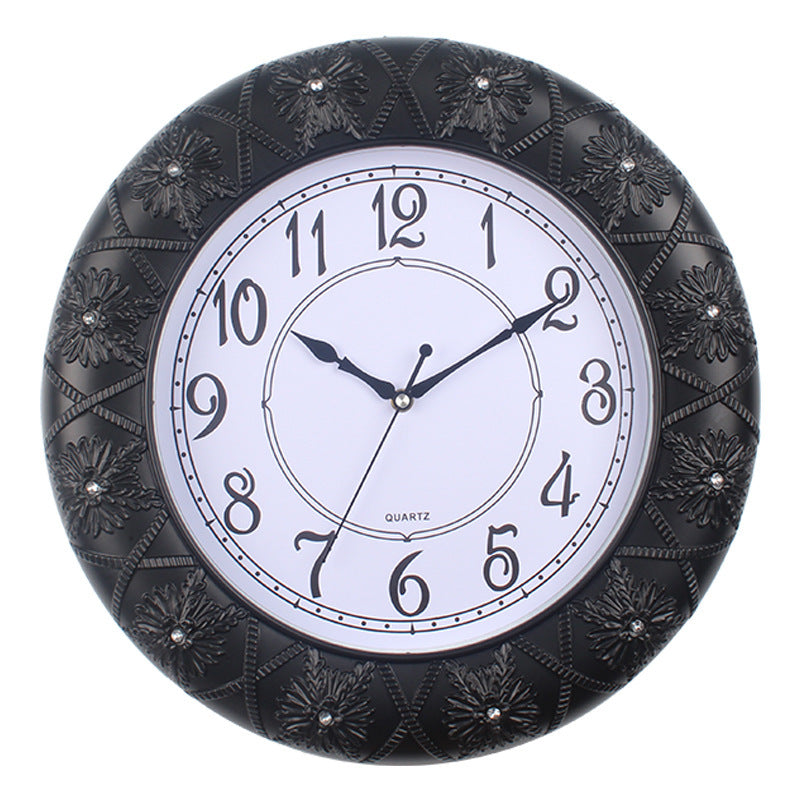 Elegant Wall Clock with Filigree Flower Design Kalsten