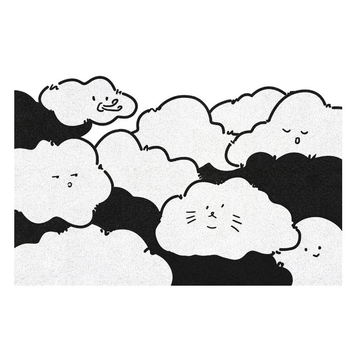 Playful Cloud-Themed Bath Mat