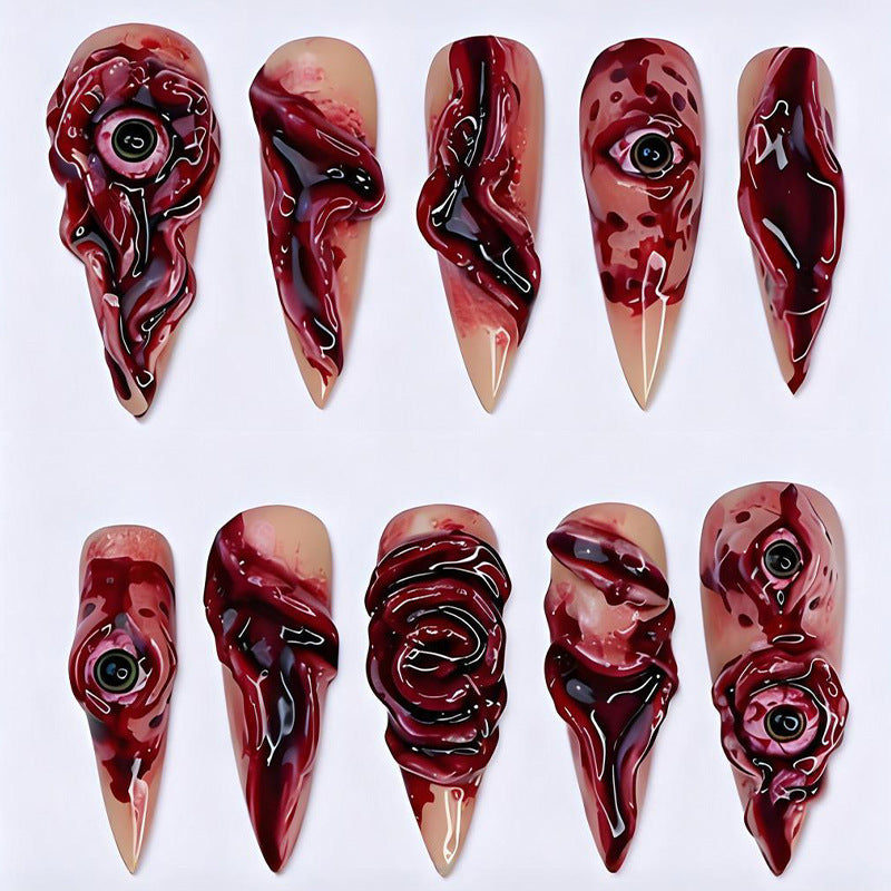 Creative nail art set with creepy design Kalsten