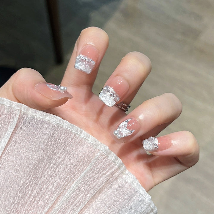 Artistic Gem-Accented Press-On Nail Extensions Kalsten