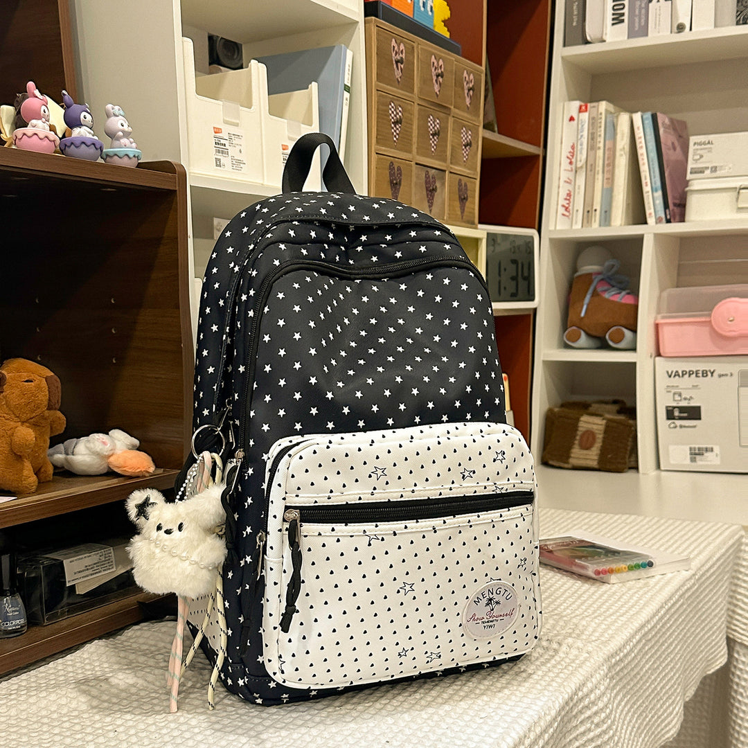 Whimsical Star-Patterned School Backpack Kalsten