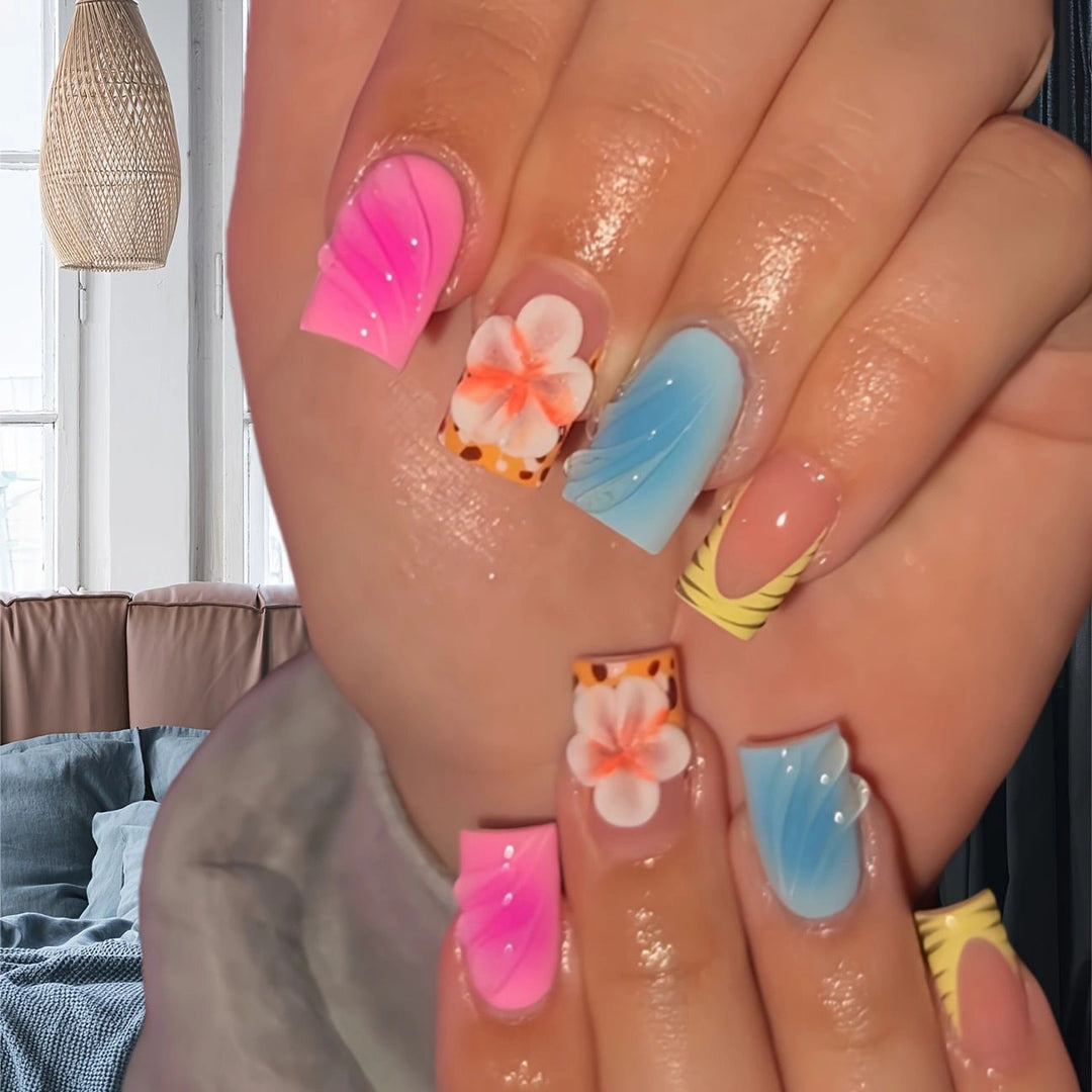 Artistic Floral Press-On Nails Kalsten