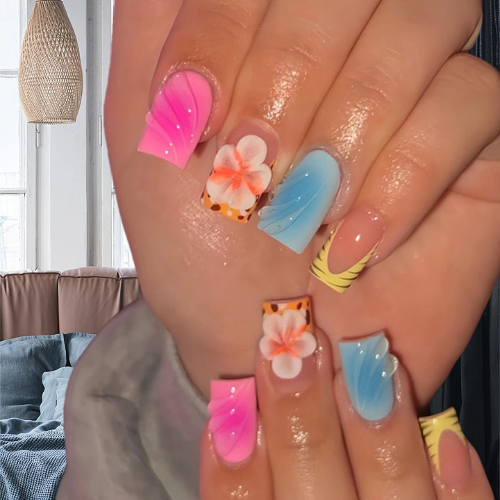Artistic Floral Press-On Nails Kalsten