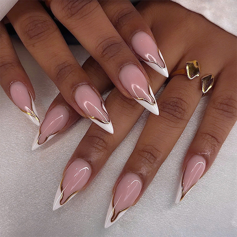 Premium Artistic Press-On Nail Set with Elegant Design Kalsten
