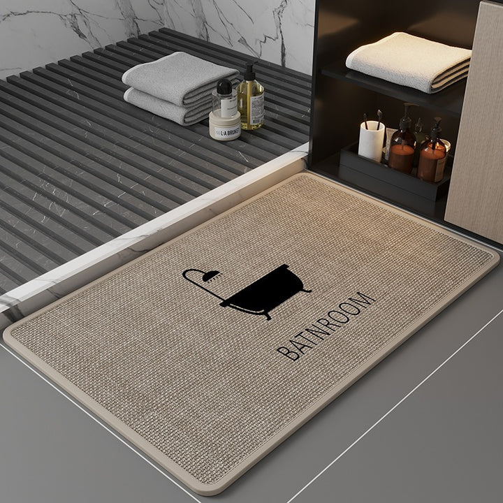 Decorative Coastal Fish-Themed Bath Mat for Bathroom