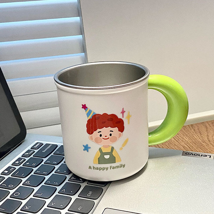 Stainless steel mug with funny family motif Kalsten