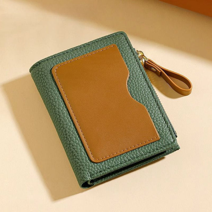 Textured  Leather Zippered Card Holder Kalsten