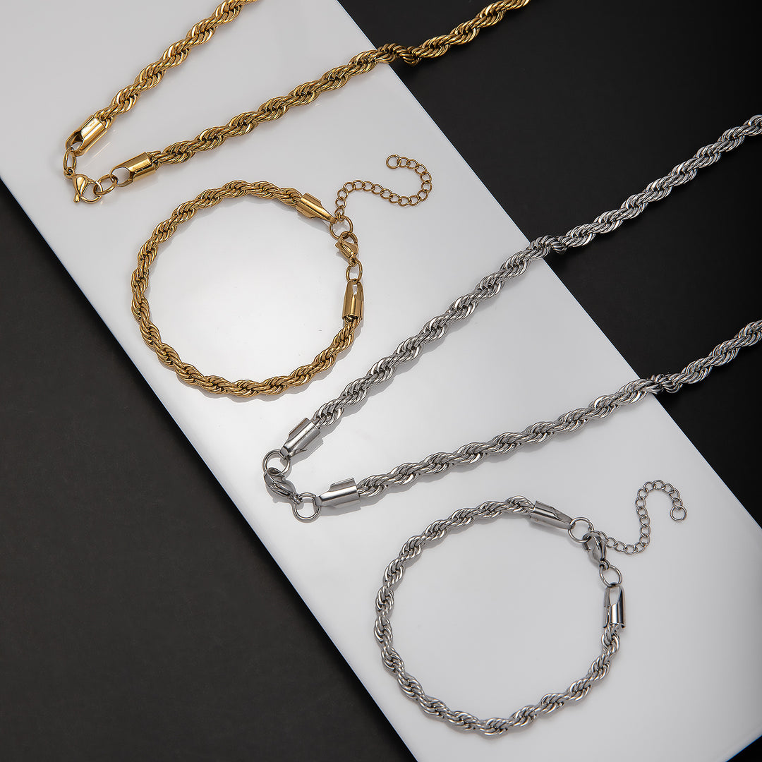 Braided Rope Chain Jewelry Set Kalsten