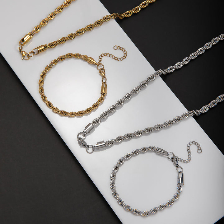 Braided Rope Chain Jewelry Set Kalsten