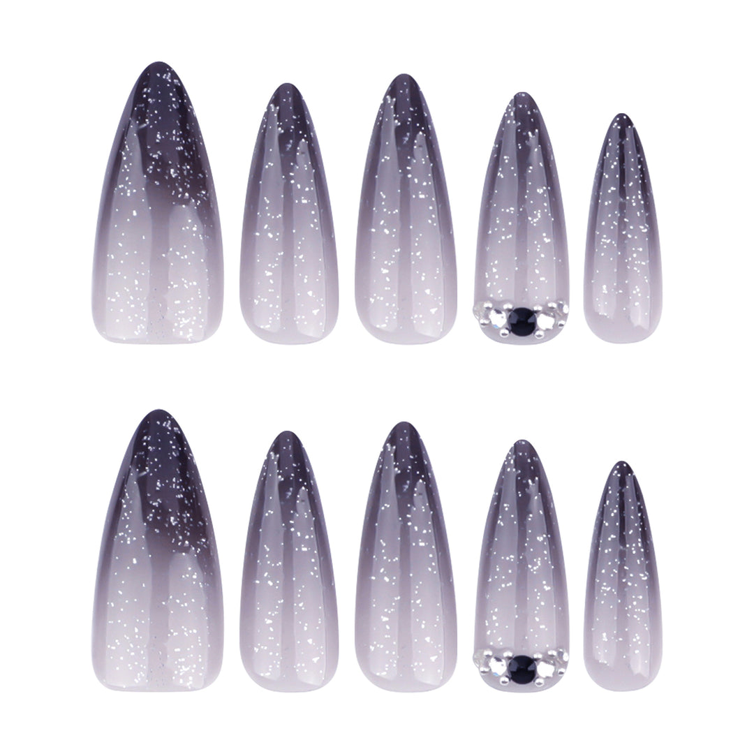 Glamorous artificial nails with sparkling accents Kalsten