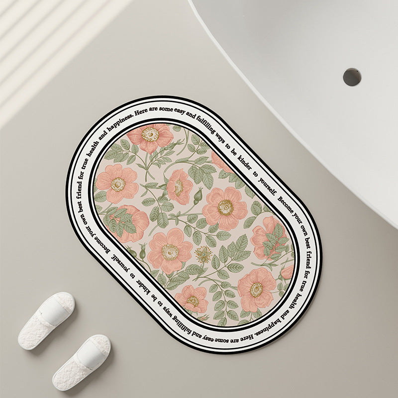 Floral Patterned Bath Mat Kalsten