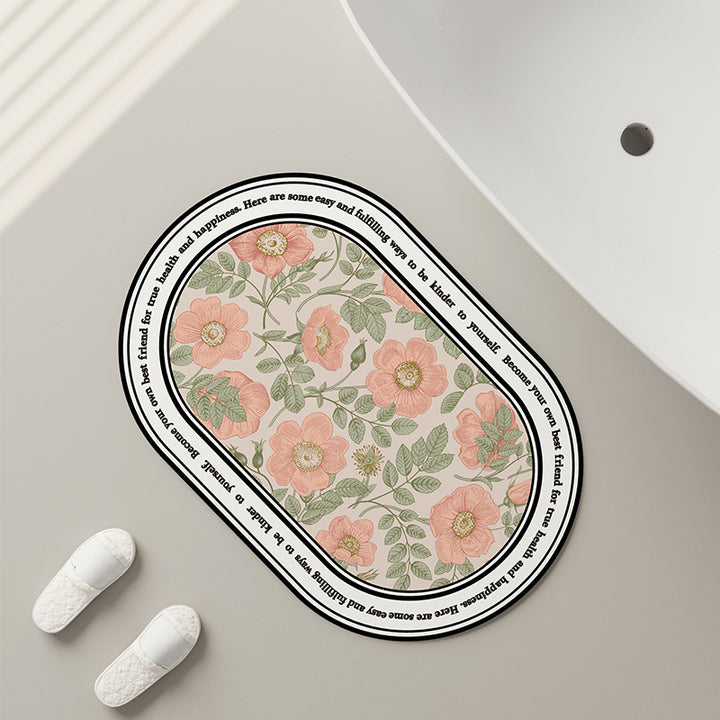 Floral Patterned Bath Mat Kalsten