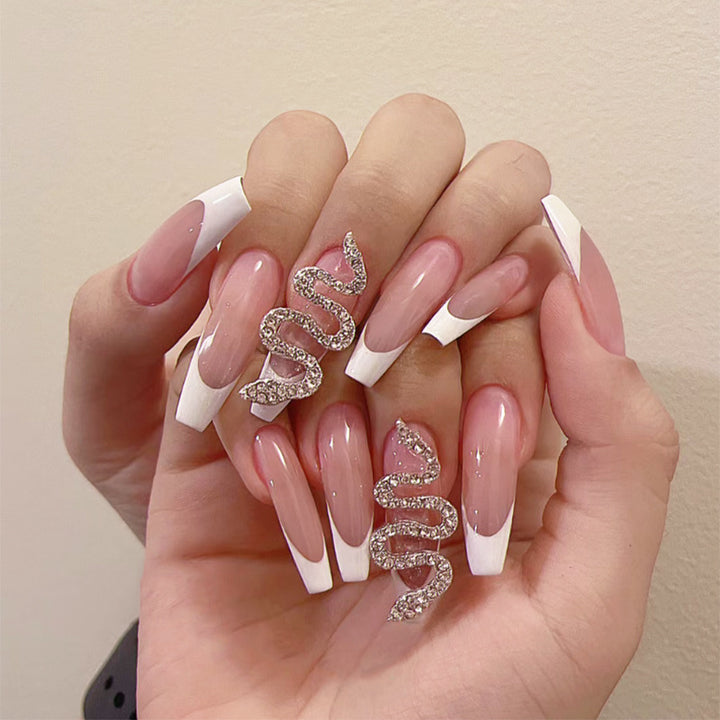 Artistic Rhinestone-Embellished Press-On Nail Kit