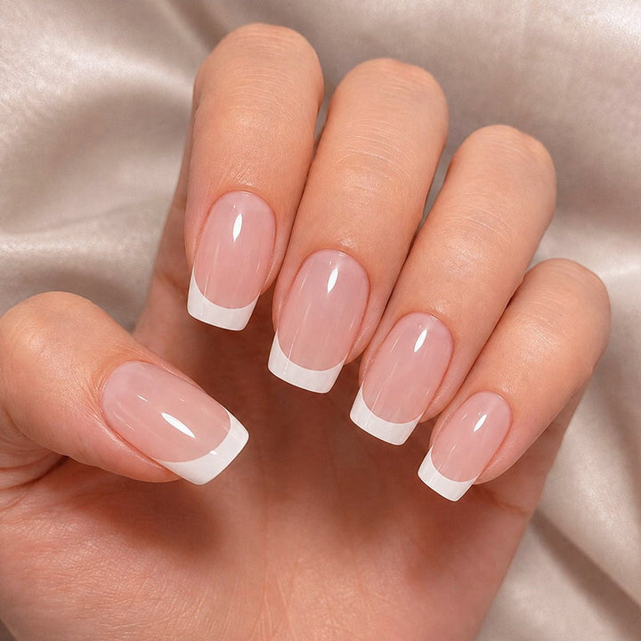Classic French Tip Acrylic Nail Set Kalsten