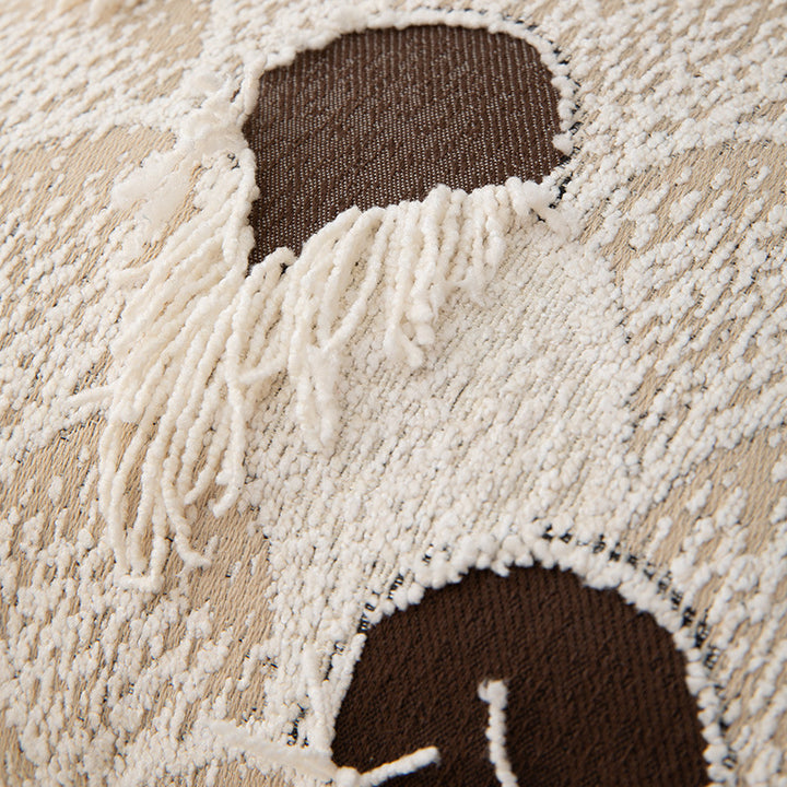 Woven Boho decorative pillow cover with fringes and geometric chevron motif Kalsten