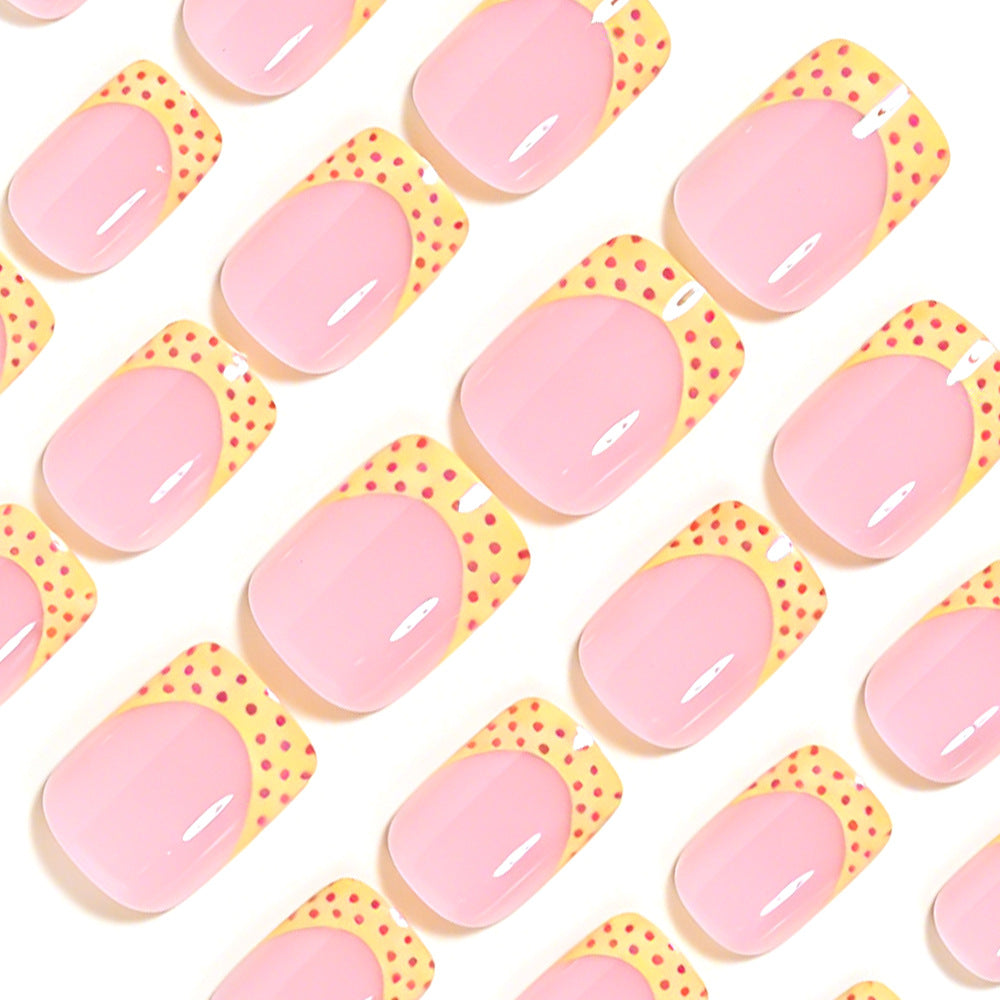 Stylish Polka Dot French Tip Nail Art Set Kalsten