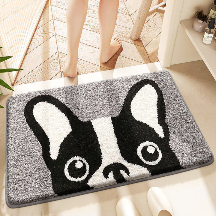 Cartoon Cat-Themed Plush Bath Mat