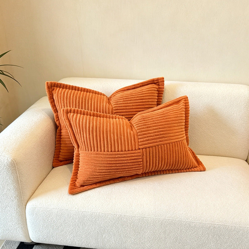 Textured Ribbed Throw Pillow