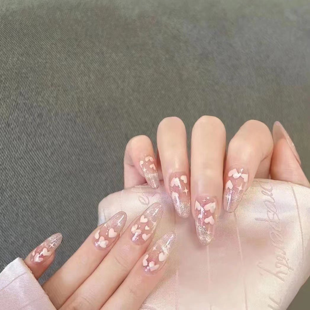 Decorative Heart Detail Press-On Nails