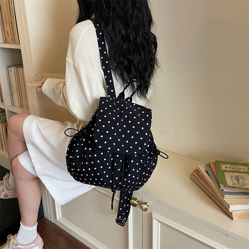 Casual Drawstring Polka Dot Backpack Kalsten
