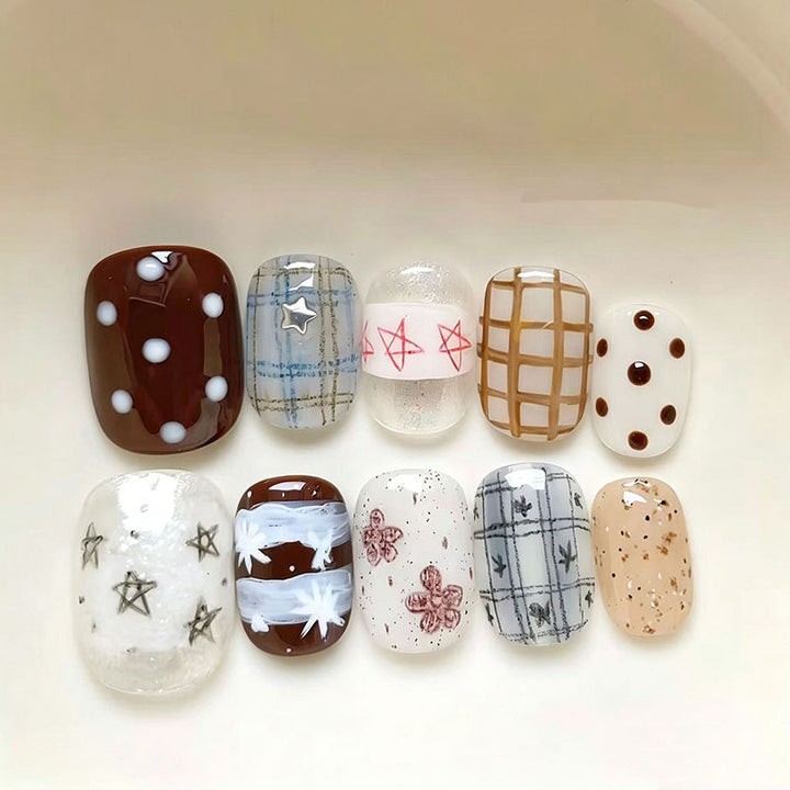 Cute Character Press-On Nail Art Set Kalsten