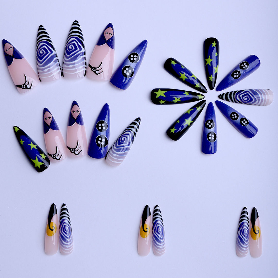 Artificial nails with creative galaxy designs Kalsten