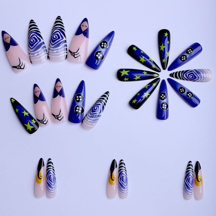 Artificial nails with creative galaxy designs Kalsten