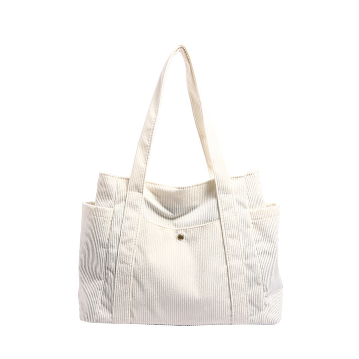 Textured Corduroy Tote Bag