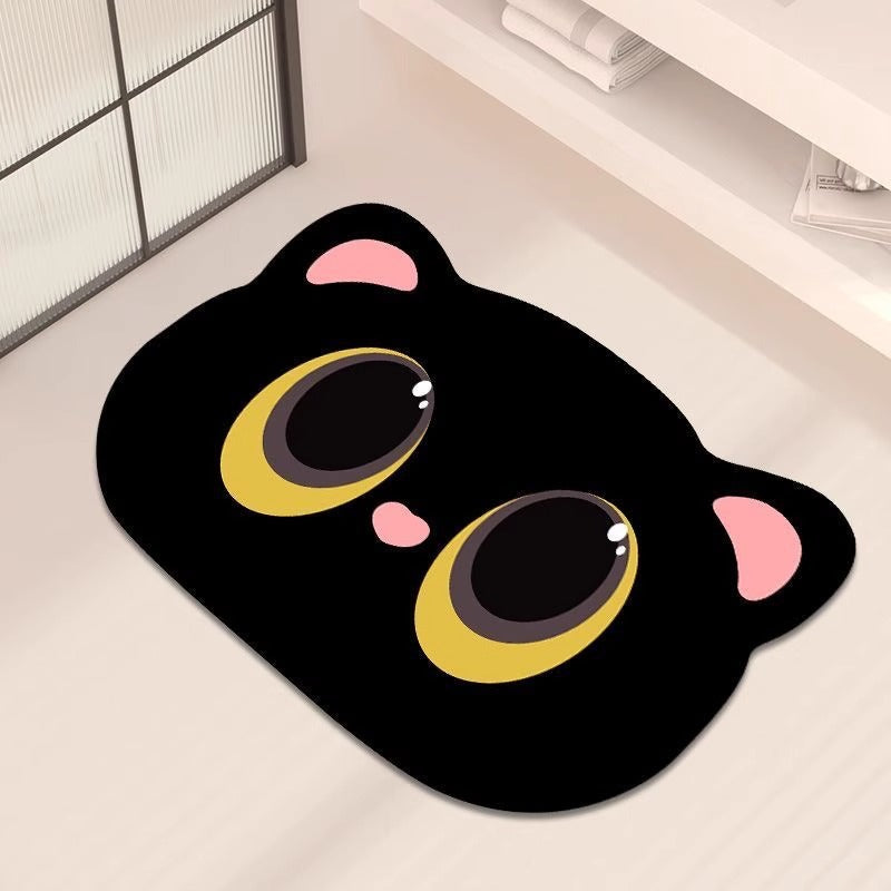 Cartoon Cat Shape Plush Bath Mat