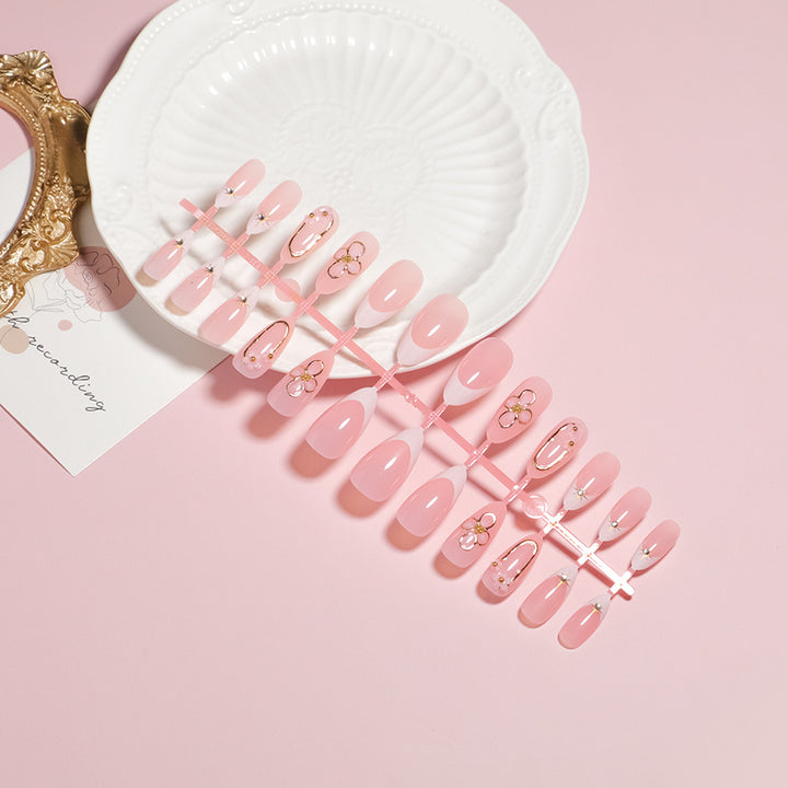 Elegant Floral Accent Press-On Nail Set Kalsten