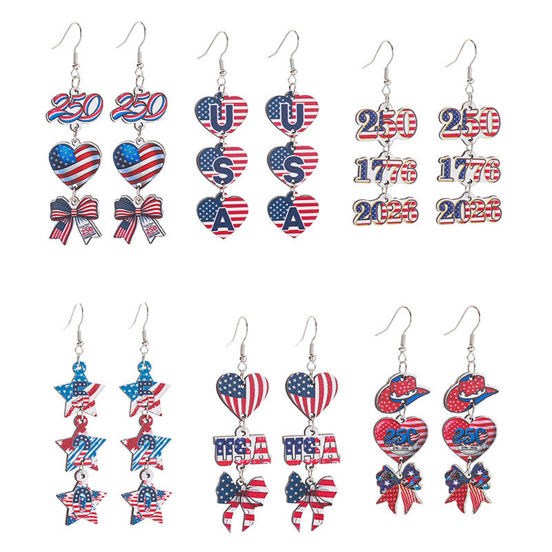 Women take statement earrings with cowboy hat heart and bow pendant Kalsten