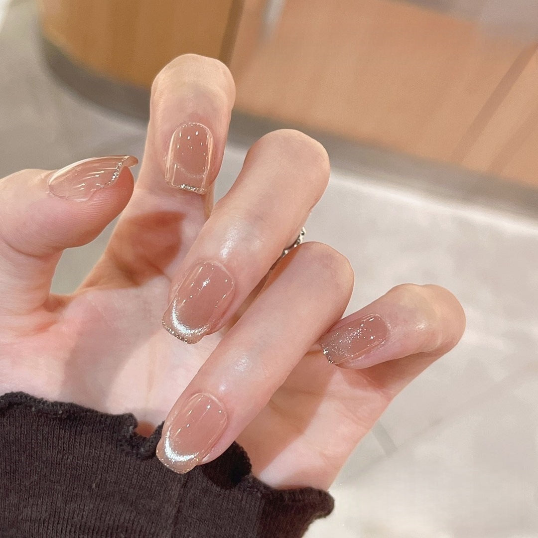 Artificial nails with elegant glitter fringe Kalsten