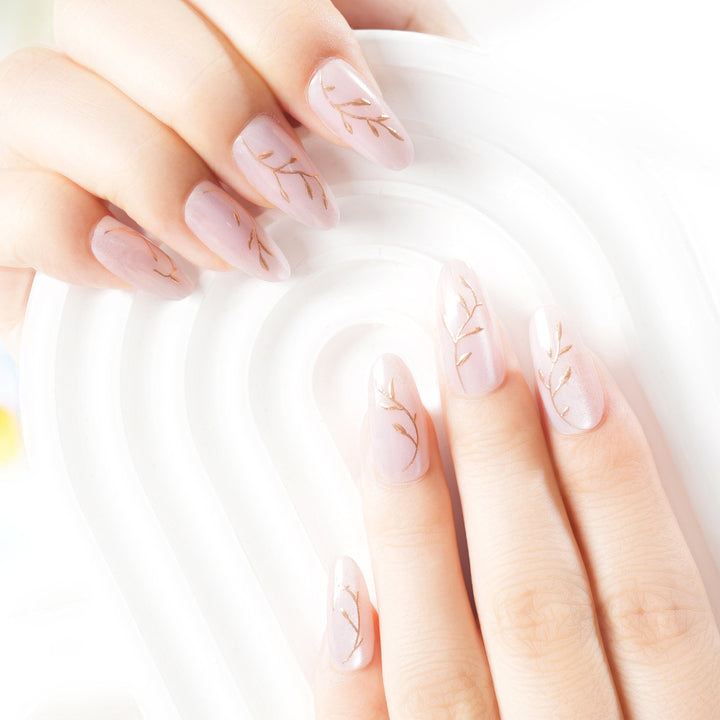 Elegant Botanical Press-On Nail Art Kalsten