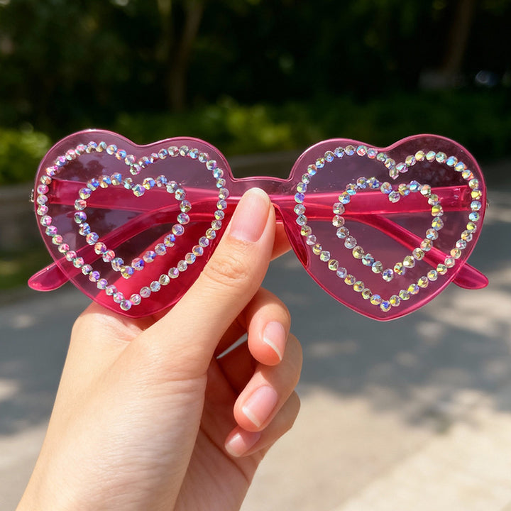 Rhinestone-Embellished Heart-Shaped Sunglasses Kalsten 1787141238