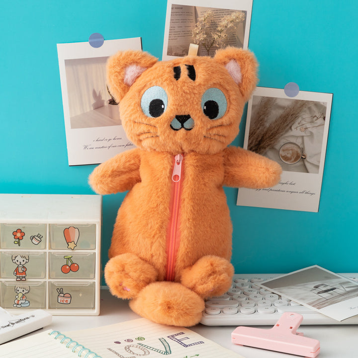 Cute Plush Cat-Themed Pencil Case Kalsten