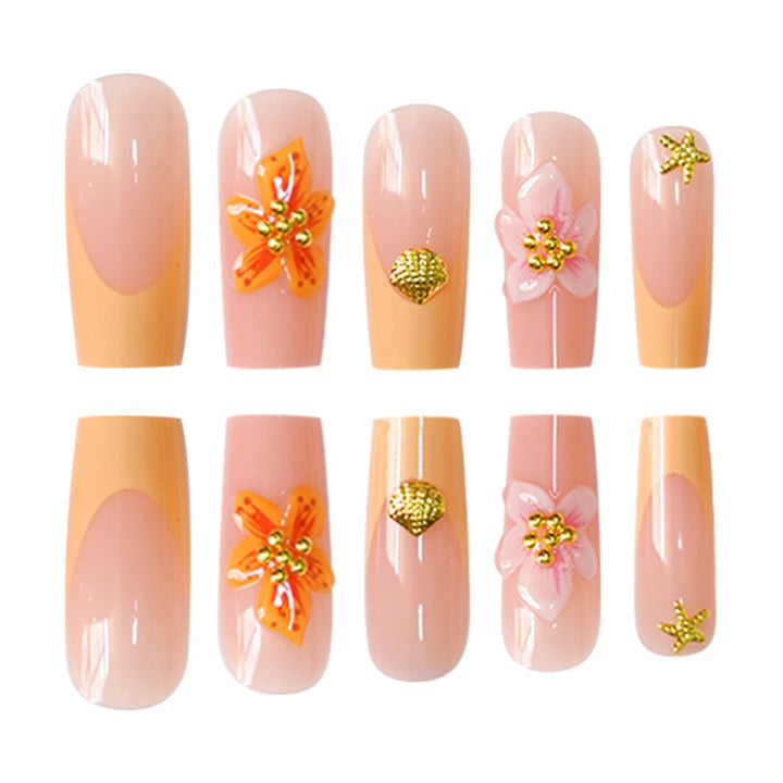 Artistic Floral Luxury Press-On Nails Kalsten