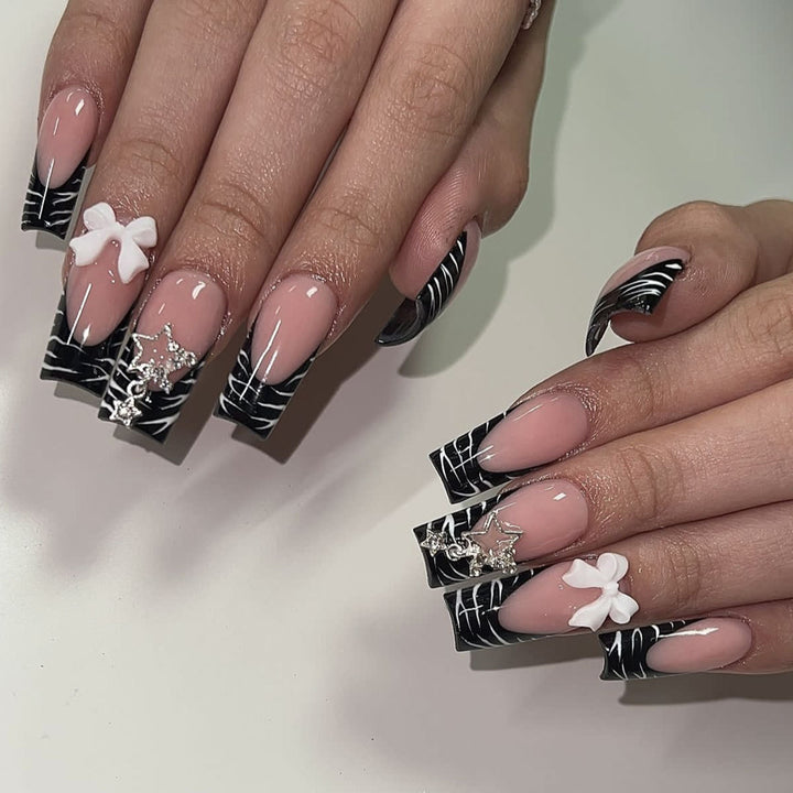 Elegant 3D Nail Art Extensions with Floral Accents Kalsten