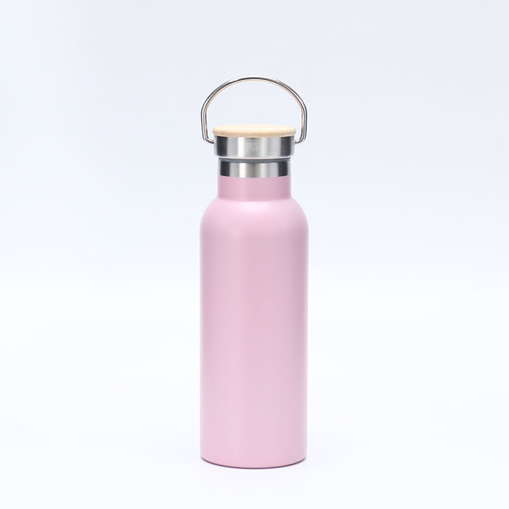 Women's insulated stainless steel drinking bottle with wooden lid Kalsten