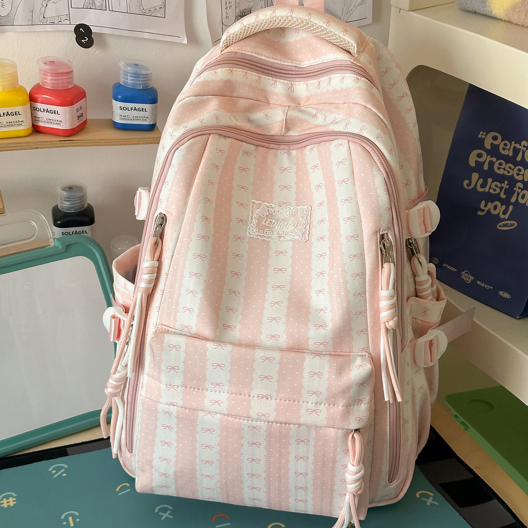 Charming Decorative Bow-Embellished Backpack Kalsten