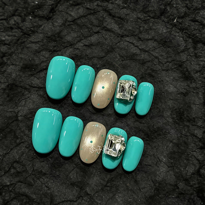 Decorative Press-On Nail Art Set with Gemstone Accents Kalsten