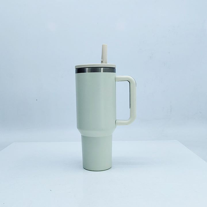 Women's insulated mug with sturdy handle and straw Kalsten
