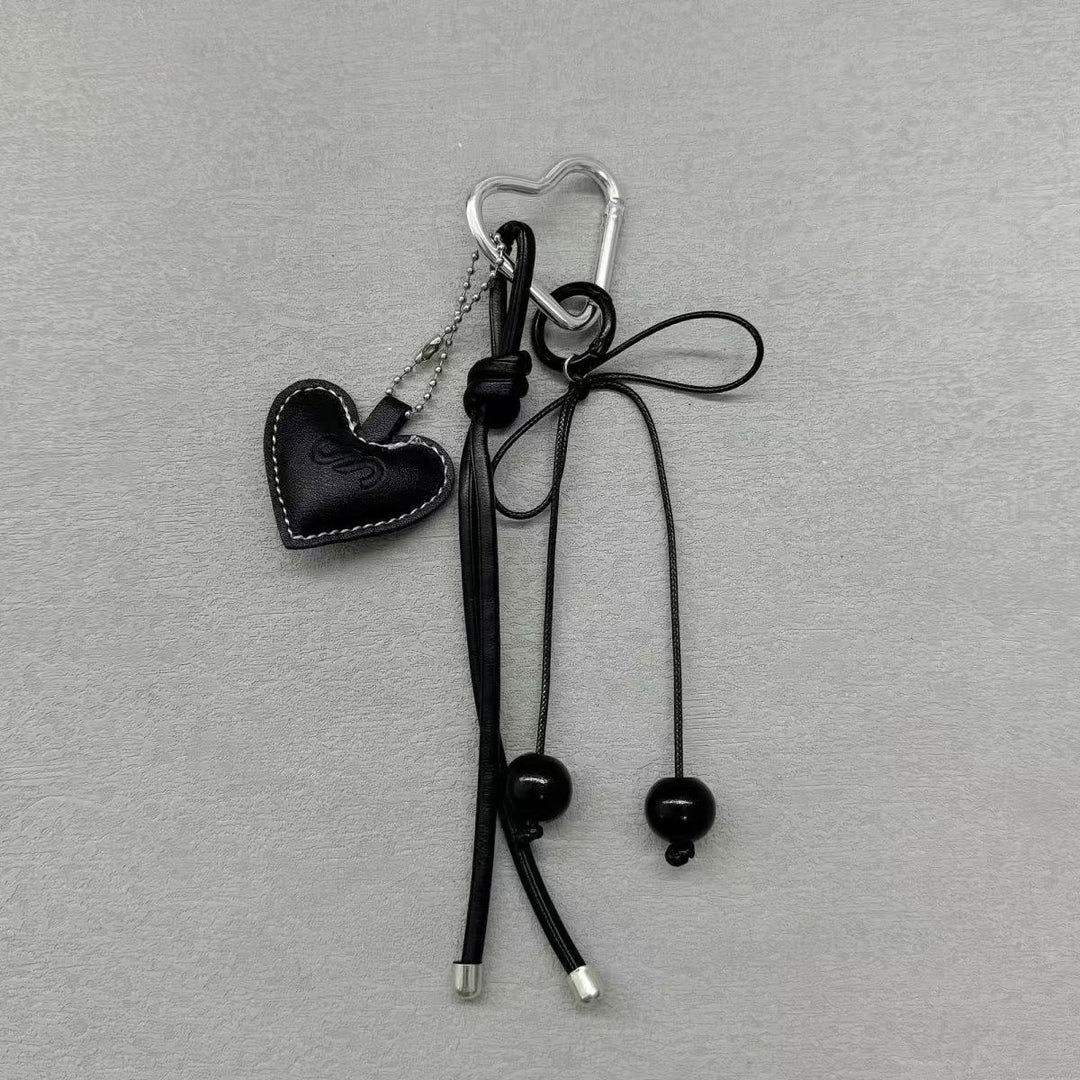 Heart-Shaped Leather Charm Keychain Kalsten
