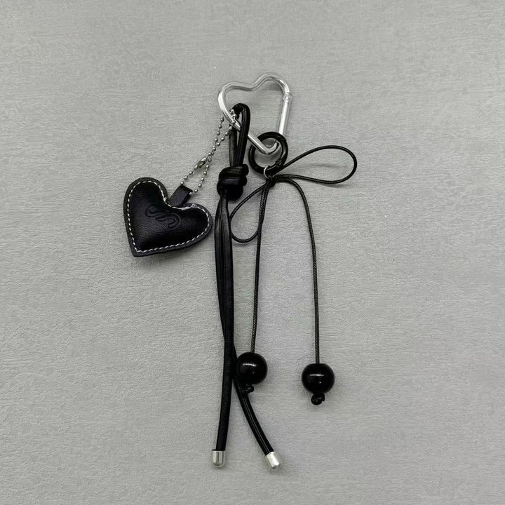 Heart-Shaped Leather Charm Keychain Kalsten