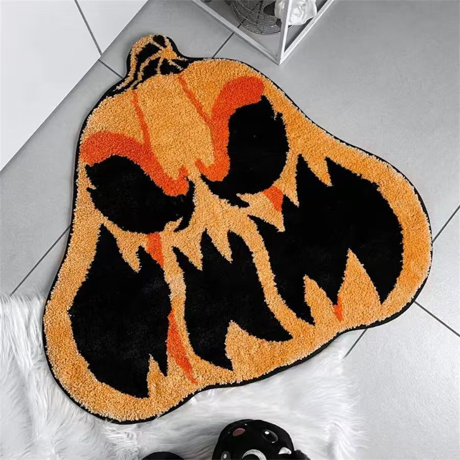 Halloween Pumpkin-Shaped Area Rug