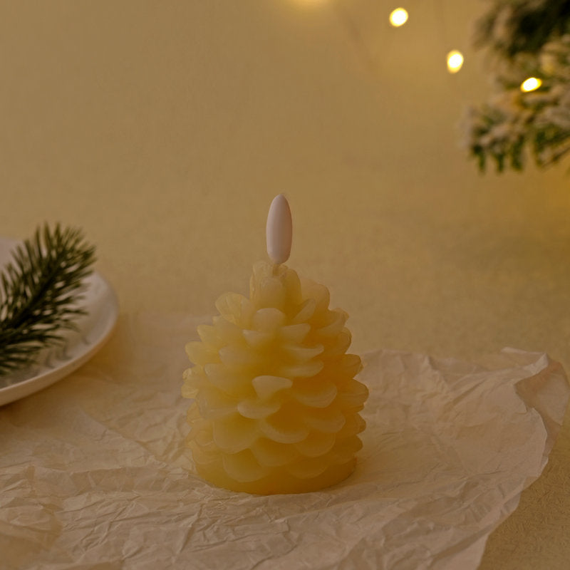 Pinecone Sculptural Decorative Wax Candle
