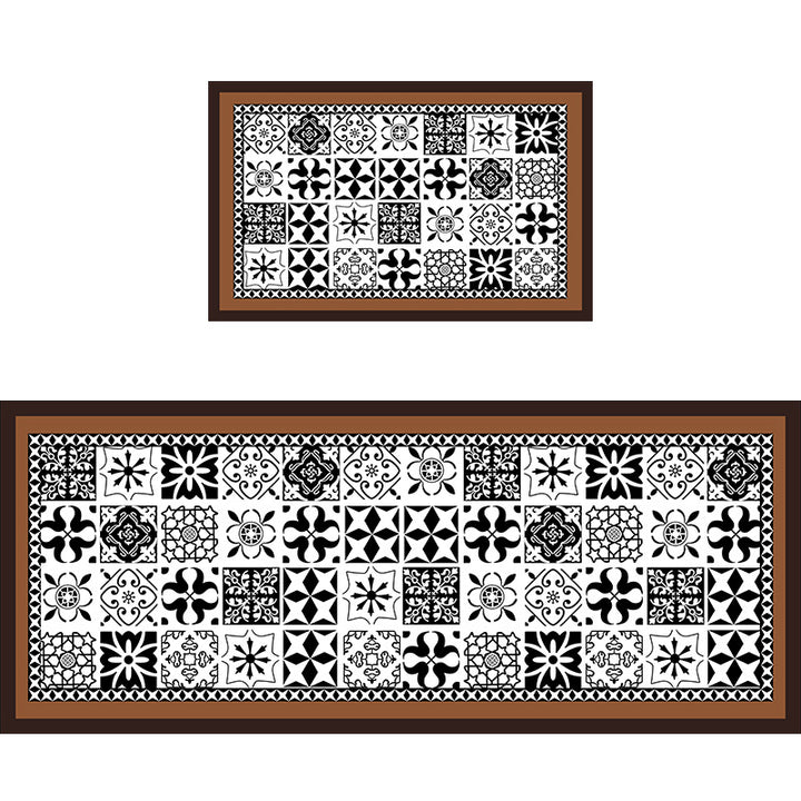 Geometric Pattern Bathroom Mat Set