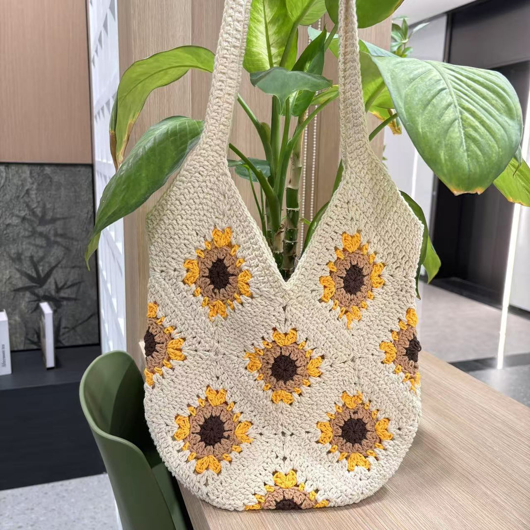 Handmade macrame bag with sunflower pattern Kalsten